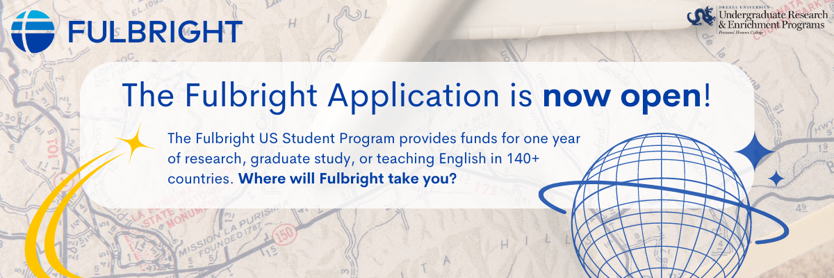The Fulbright application is now open! The Fulbright US Student Program provides funds for one year of research, graduate study, or teaching English in 140+ countries. Where will Fulbright take you?
